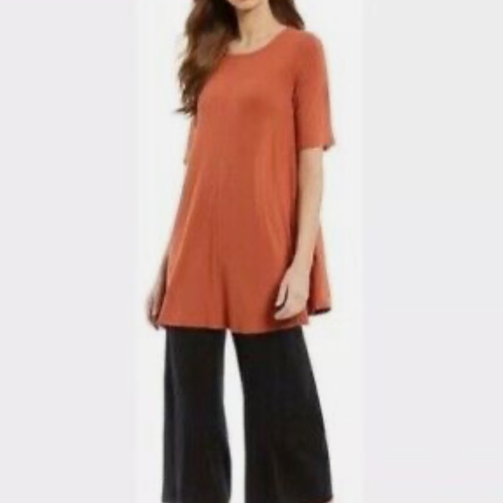 Eileen Fisher Pekoe Viscose Jersey orange tunic